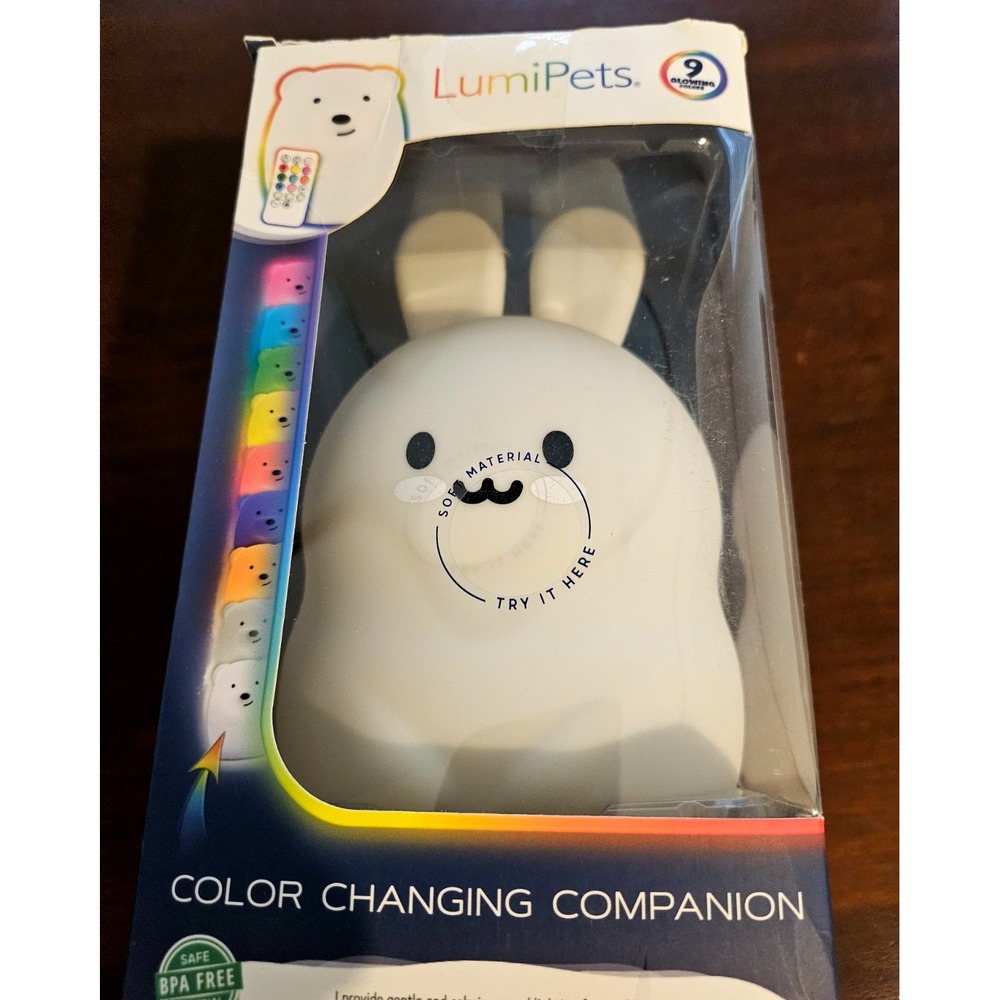 LumiPets Rabbit Night Light with Remote Control Rechargeable 9 Color‎  Light